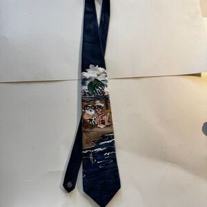 Ho Ho HoTropical Christmas Santa Claus And Mrs On Beach Men's Necktie Tie